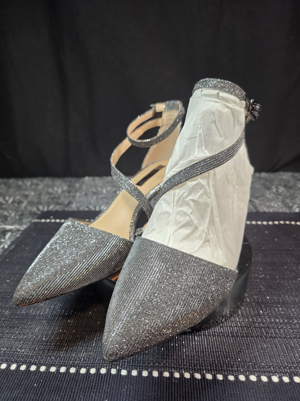 Antonio Melani Glitter Finish Evening Pumps